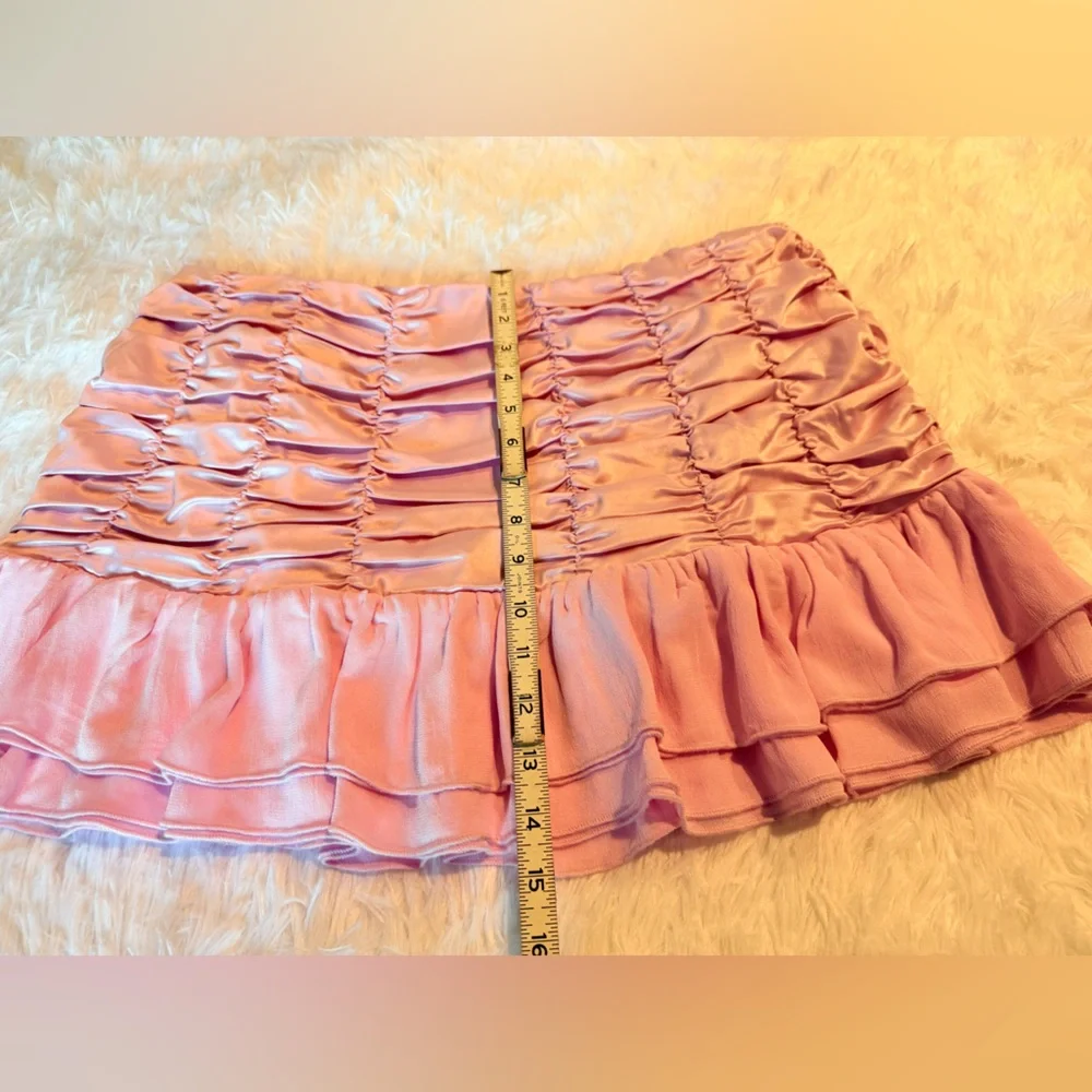 NWT MAEVE SATIN CHIFFON RUCHED MINI SKIRT - L - NWT - Picture 8 of 10